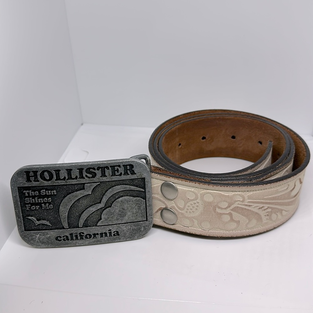 Men’s Hollister leather belt w logo buckle